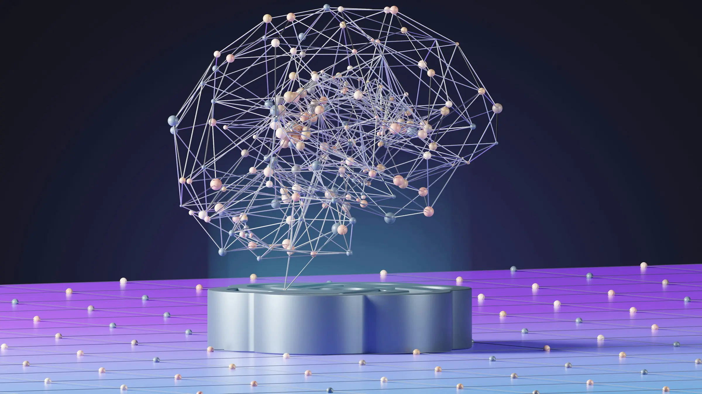 Glowing digital brain representing artificial intelligence
