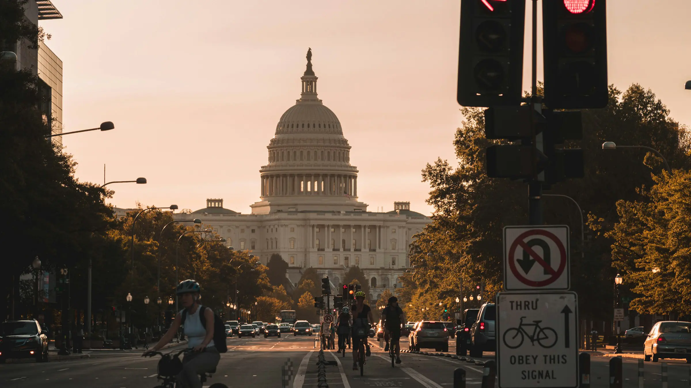 U.S. Capitol in Washington, D.C. at sunset